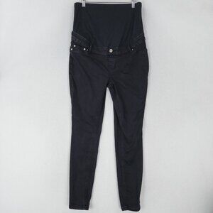 ASOS Jeans Womens 10 Maternity Black Over Bump Skinny Leg Ankle Stretch Design